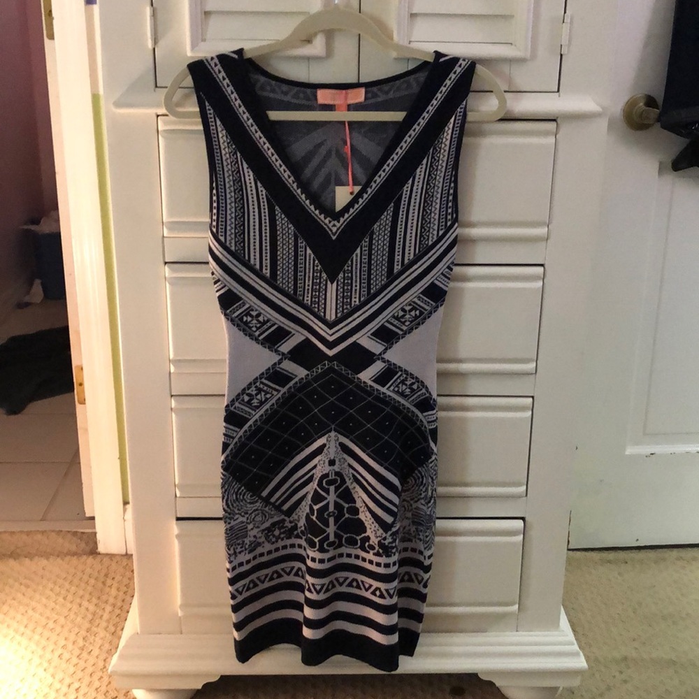 BRAND NEW COCKTAIL NAVY AND BLUE DRESS